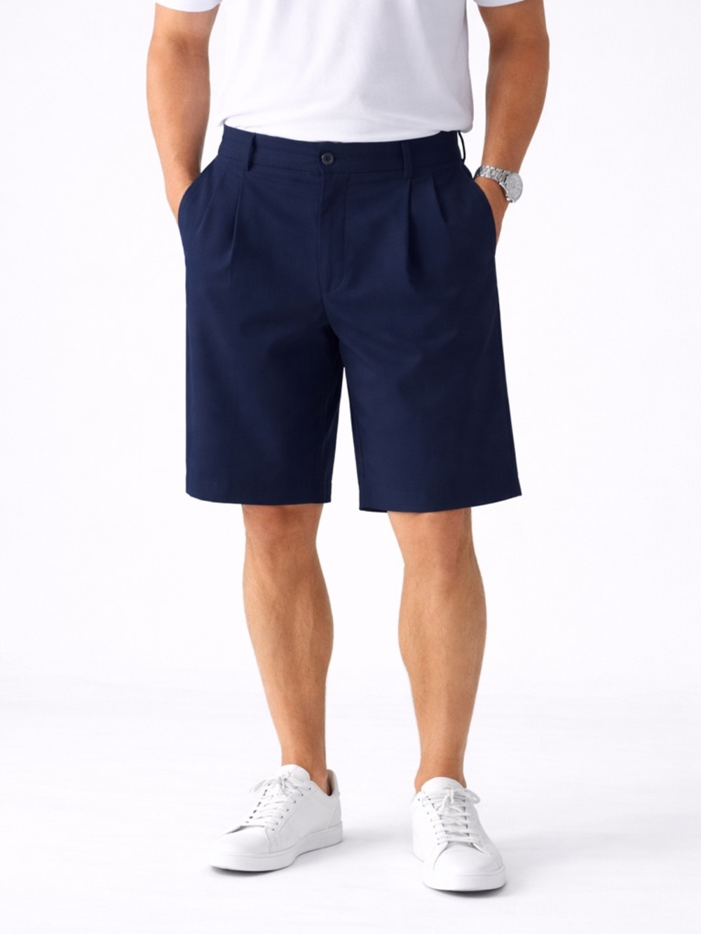 NWT Byron Nelson Men's Navy Pleated‎ Front Shorts 8.5” Size 40 Preppy Minimalist